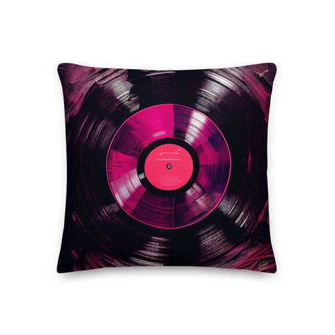 Black Pink Broken Record Pillow