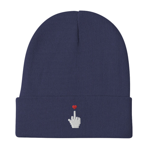 I Love U This Much Embroidered Beanie